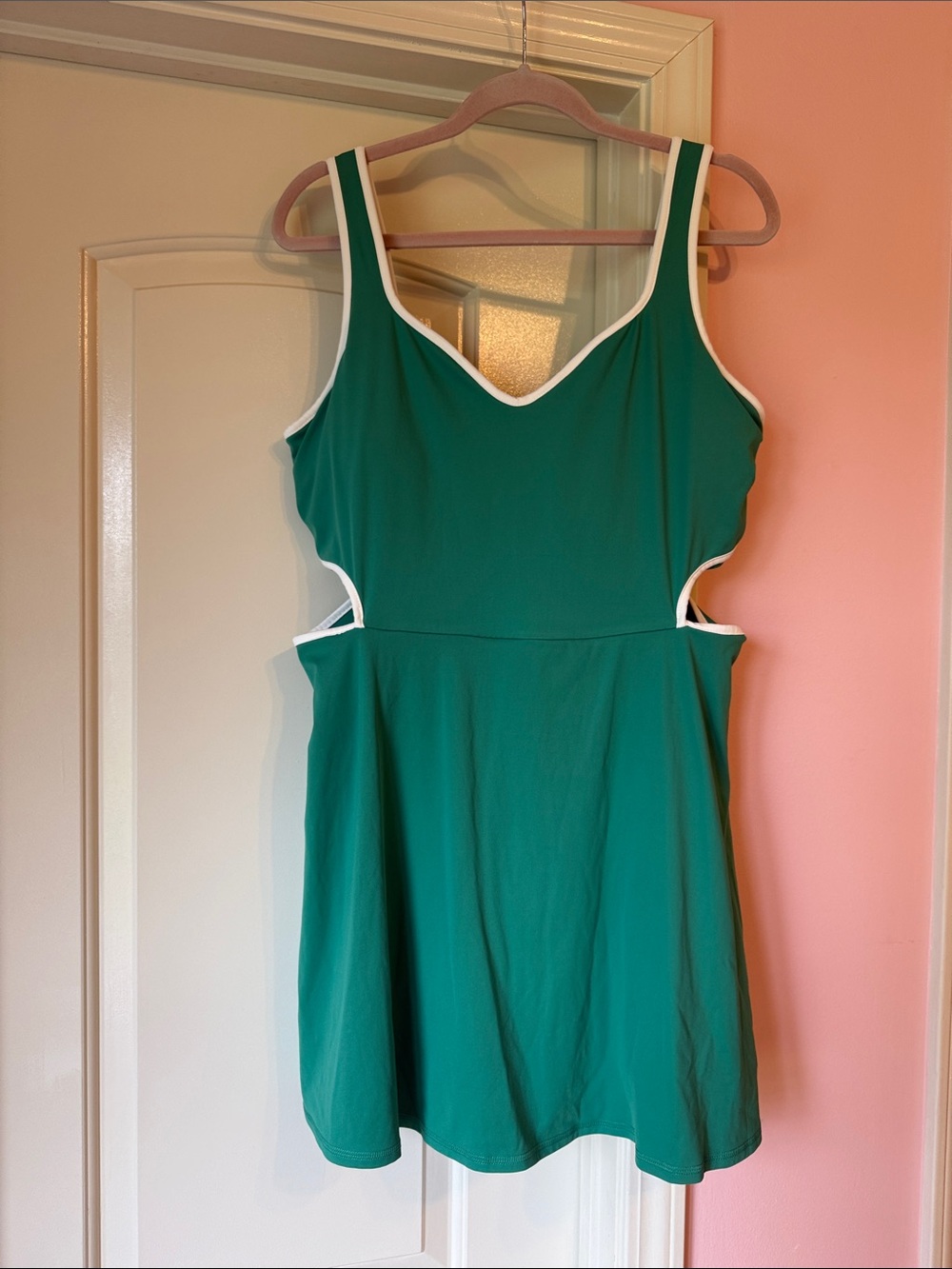 Old Navy Green Mini Dress with White Trim
